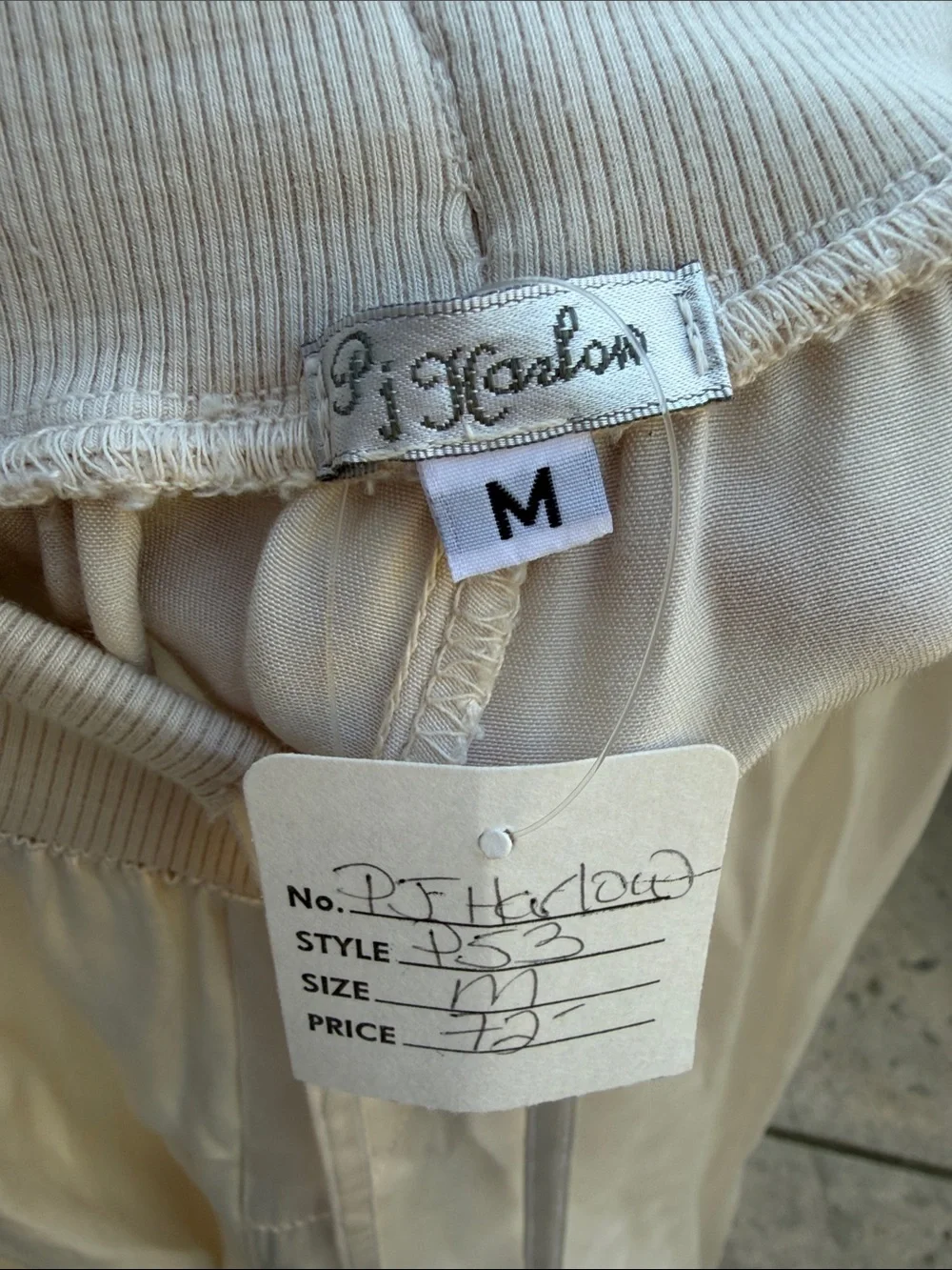 Pj Harlow Women's Cream Satin Wide Leg Lounge Pants Size M